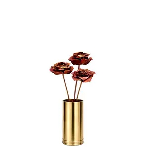 Hand-Forged Copper Red Rose Trio | One-of-a-Kind Sculptural Flowers | From the Wild Roses Collection