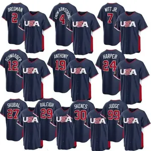 Men's Fashion Custom Professional TeamUSA Baseball 2026 World Baseball Jersey Navy gift for true fans