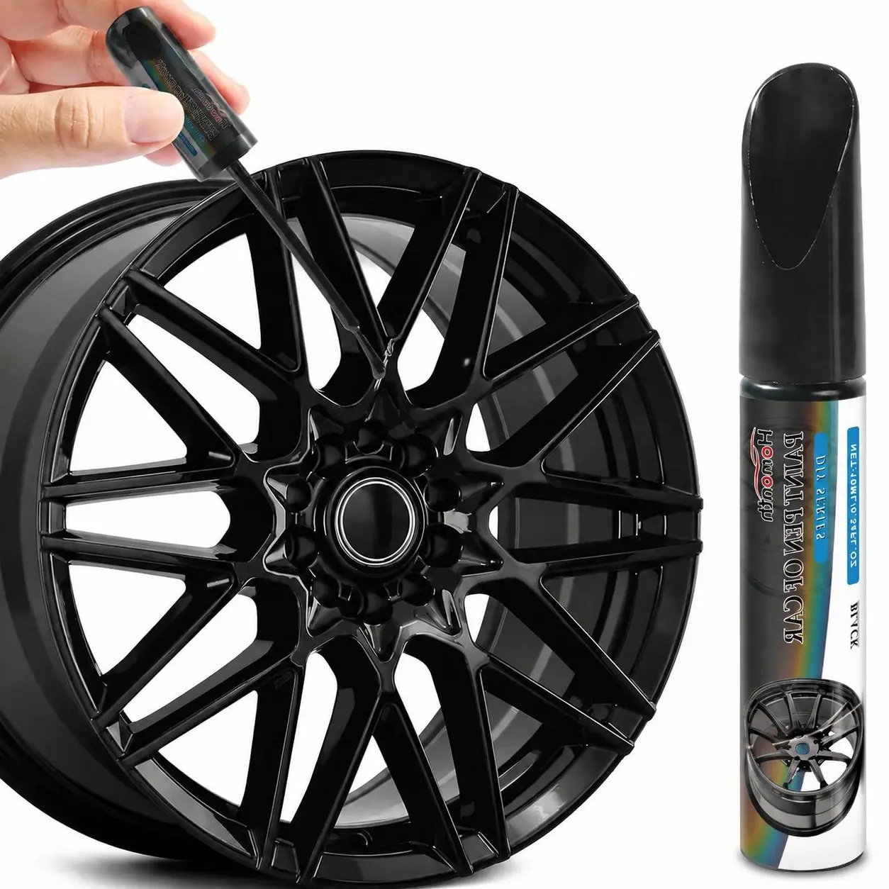 3-Pack Gloss Black Rim Touch Up - Wheel Repair Kit Curb Rash, Quick And Easy Wheel Scratch Repair, Rim For Wheel Repair (Gloss Black)