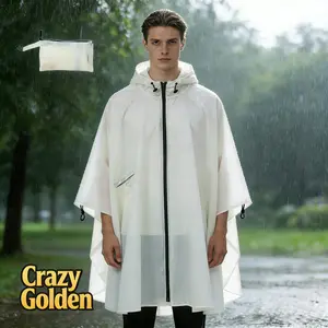 Outdoor Unisex Cape Raincoat — Stylish, Lightweight, and Versatile Rain Poncho for Cycling and Hiking, Featuring a Waterproof Zipper