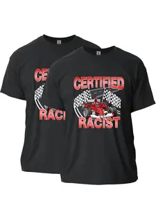 2 Piece Set Short Sleeve T-Shirts, Street Style Cool Casual, Personalized Trendy Clothing, Racist Pattern, Soft Breathable Fabric, Unisex