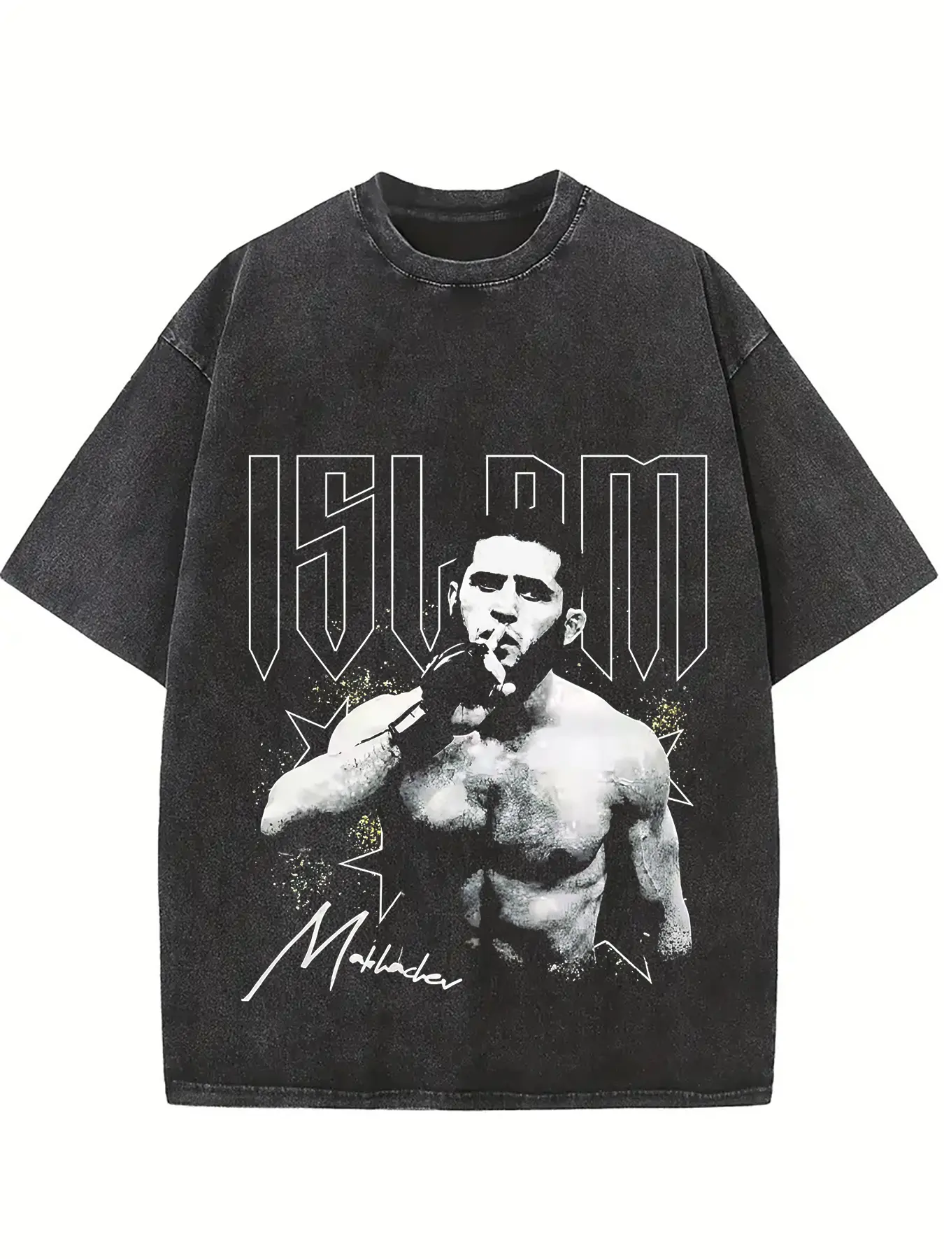 COMFORT COLORS Islam Makhachev Double Champ Tee, UFC MMA Fan Custom Graphic Design, Gym Wear, Gift for Fighters, Sports Apparel Aesthetic Menswear