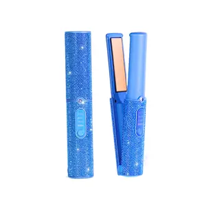 Salon Rhinestone Decor Cordless Straightener, ComfortDurable Hair Styling Tool for Home & Travel,GiftStocking Fillers, 410°F，imagine at school，girlaccessories Salon Salon，Multifunctional Styler