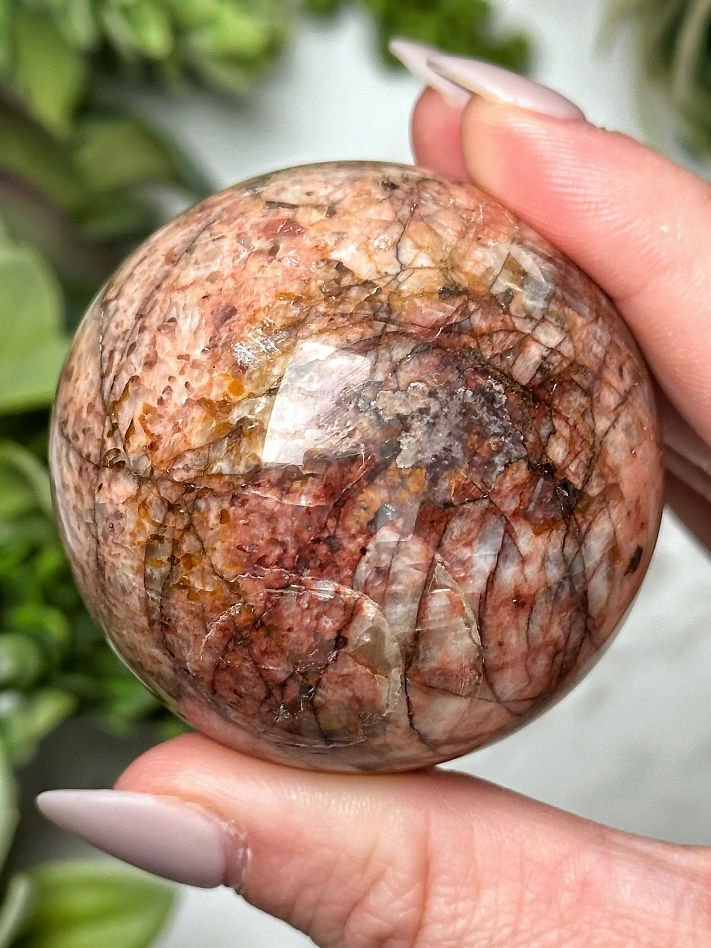 Red Moonstone Sphere - #10