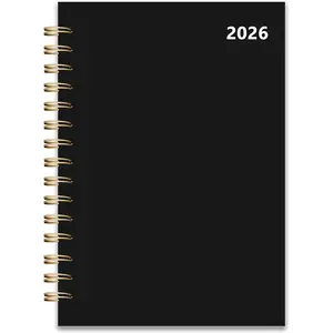 2026 Weekly and Monthly Planner, From January 2026 to December 2026, 5.5" x 8.5" Daily Planner for Productivity, Goal Setting & Time Management, Organizer for Work & School - Black Hard Cover