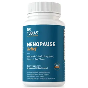 Dr. Tobias Menopause Relief Supplement 60 Capsules 30 Servings with Black Cohosh Soy Isoflavones & Don Quai for Hot Flash & Night Sweats Relief for Women