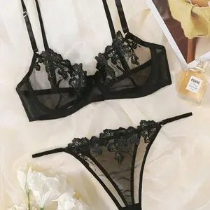 Lace Bra and underwear set for women??s comes in three gorgeous colours black burgundy and purple sexy thong