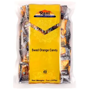 Rani Swad Orange Candy 7oz (200g) Individually Wrapped ~ Indian Tasty Treats | Vegan | Gluten Friendly | NON-GMO | Indian Origin