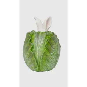 Hiding Cabbage Bunny: Ears 4” Resin