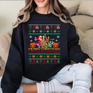 Bob's Burgers Ugly Christmas sweatshirt - tshirt for youth & adult, Funny Family Elf Shirt, Christmas Movie Ugly Tee, Gift XJ6N