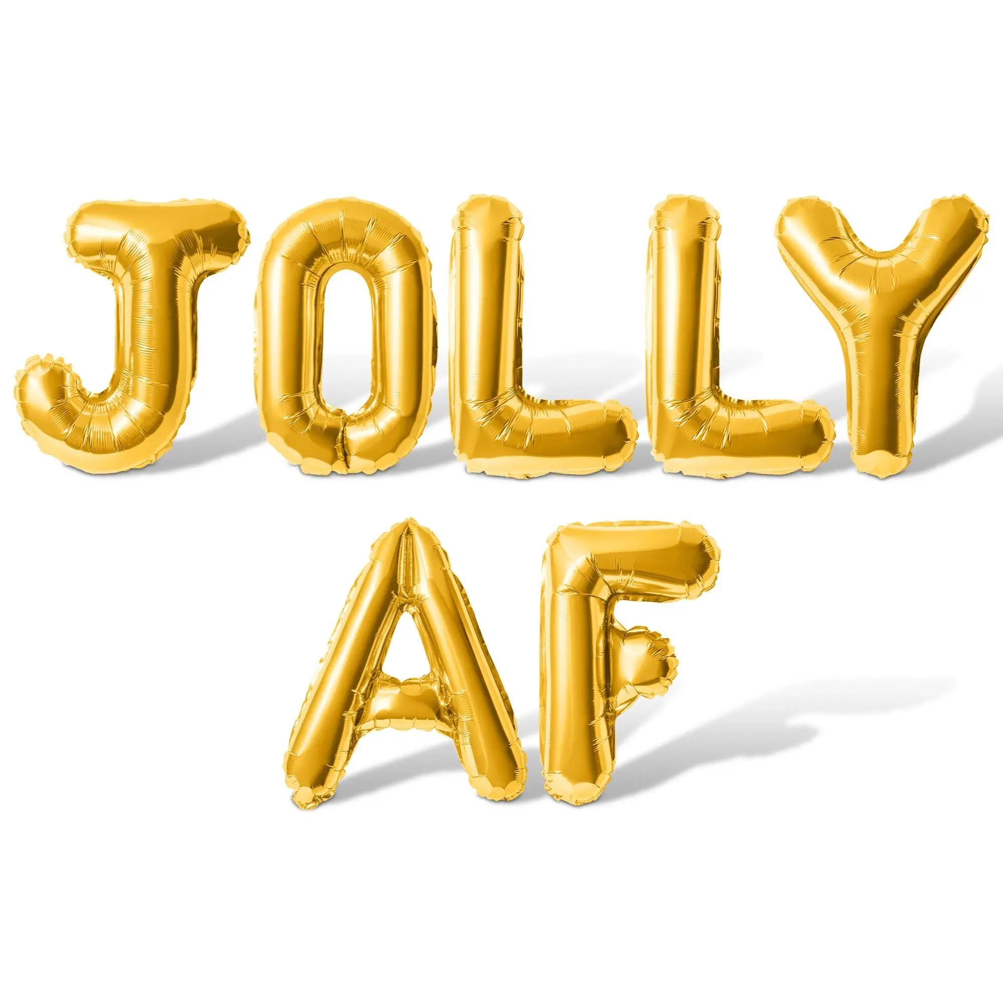 Letter Balloons - JOLLY AF 16" Inch Alphabet Letters Foil Mylar Balloon Christmas Party Banner