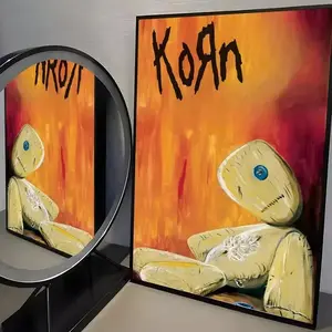 Korn Rock Band Music Poster Anime Movie TV Series Poster Unframed Art Print Waterproof HD Art Sticky Wall Home Bedroom Aesthetic Decoration Trendy Room Display Easy-To-Apply Gift