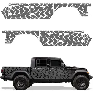 2 pieces /set off-road tire patterns, full-body decals of the car, black and powerful style vinyl stickers, suitable for tough pickup SUVs, personalized modification appearance decoration accessories