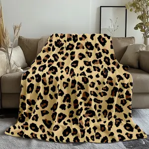 2025 NEW Super Soft Coral Fleece Flannel Blankets Leopard Stripe Printed Sofa Bed Bedspread Plaid Blankets