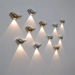 4 Charging Wall Sconces |   Bird-Shaped Decorative Lamps with Motion Sensor, Flush Mount, Adjustable Color, Suitable for Bedroom, Dorm, Stairs, Bathroom, Built-in 1200mAh Lithium Battery