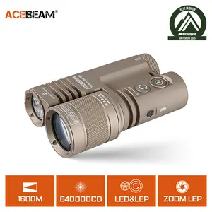 Acebeam Terminator M1 Dual Head LEP/LED Flashlight；1600meters throw; spot and flood light;