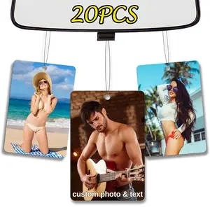 20 bulk wholesale customized air fresheners, customized photo car air fresheners| car accessories| personalized logos/photo paper fragrances, suitable for business promotions, event gifts, and birthday gifts, Father's Day Independence Day Autohome gifts
