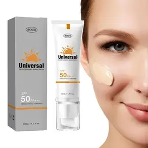 Sunscreen to prevent sunburn and tanning, Universal Tinted Face Moisturizer Sunscreen, SPF 50 PA+++,Water Resistant And Non-Greasy, For All Type Skin Facial Skincare