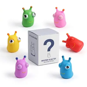 Squishy,Funny Pop-Up Grass Worm Squeeze Stress Relief Toy Bouncing Eyed Worm Squeeze Stress Relief Fun Toy Adult and Children Gift，anxiety relief gift, holiday party gift (Blue+Green)