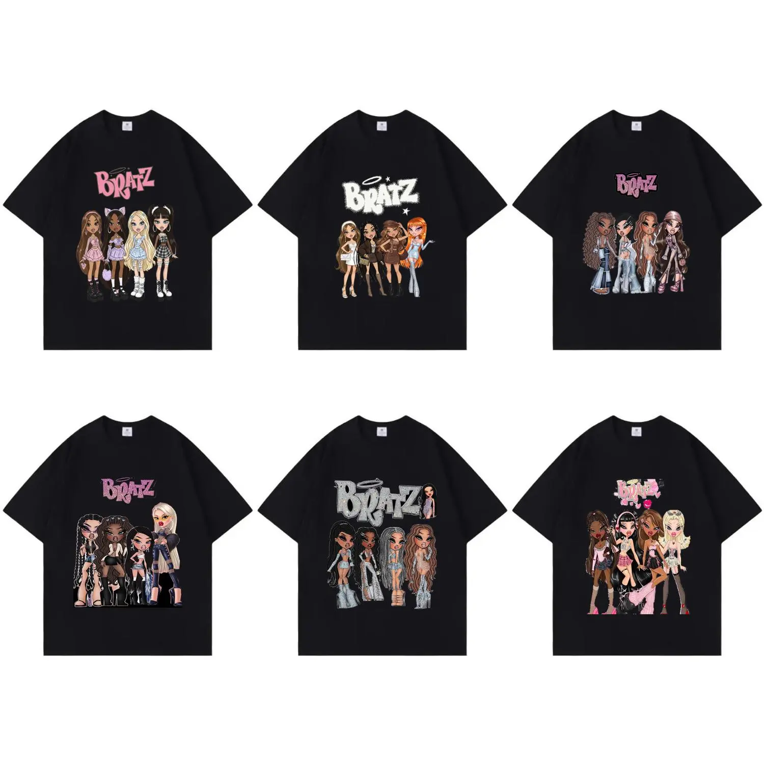 Fashion Bratz Y2K Style Pink Classic INS  Streetwear Crew Neck Pure Cotton Soft T-shirt Women Men Unisex Summer Comfortable and Stylish Items Holiday Gifts Father's Day
