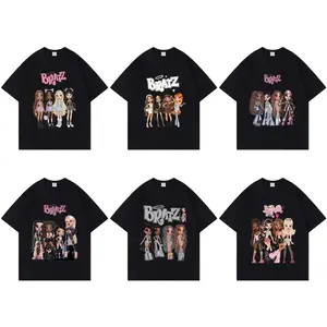 Fashion Bratz Y2K Style Pink Classic INS  Streetwear Crew Neck Pure Cotton Soft T-shirt Women Men Unisex Summer Comfortable and Stylish Items Holiday Gifts Father's Day