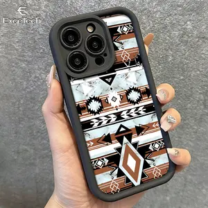 Boho Aztec Geometric Phone Case for iPhone17Pro Max/11/12/13/14/15/16/17/XS and Compatible with the Samsung Galaxy S26 Ultra/S25/S24/S23/S22 series; features a precision-cut design for a snug fit, providing comprehensive protection.7