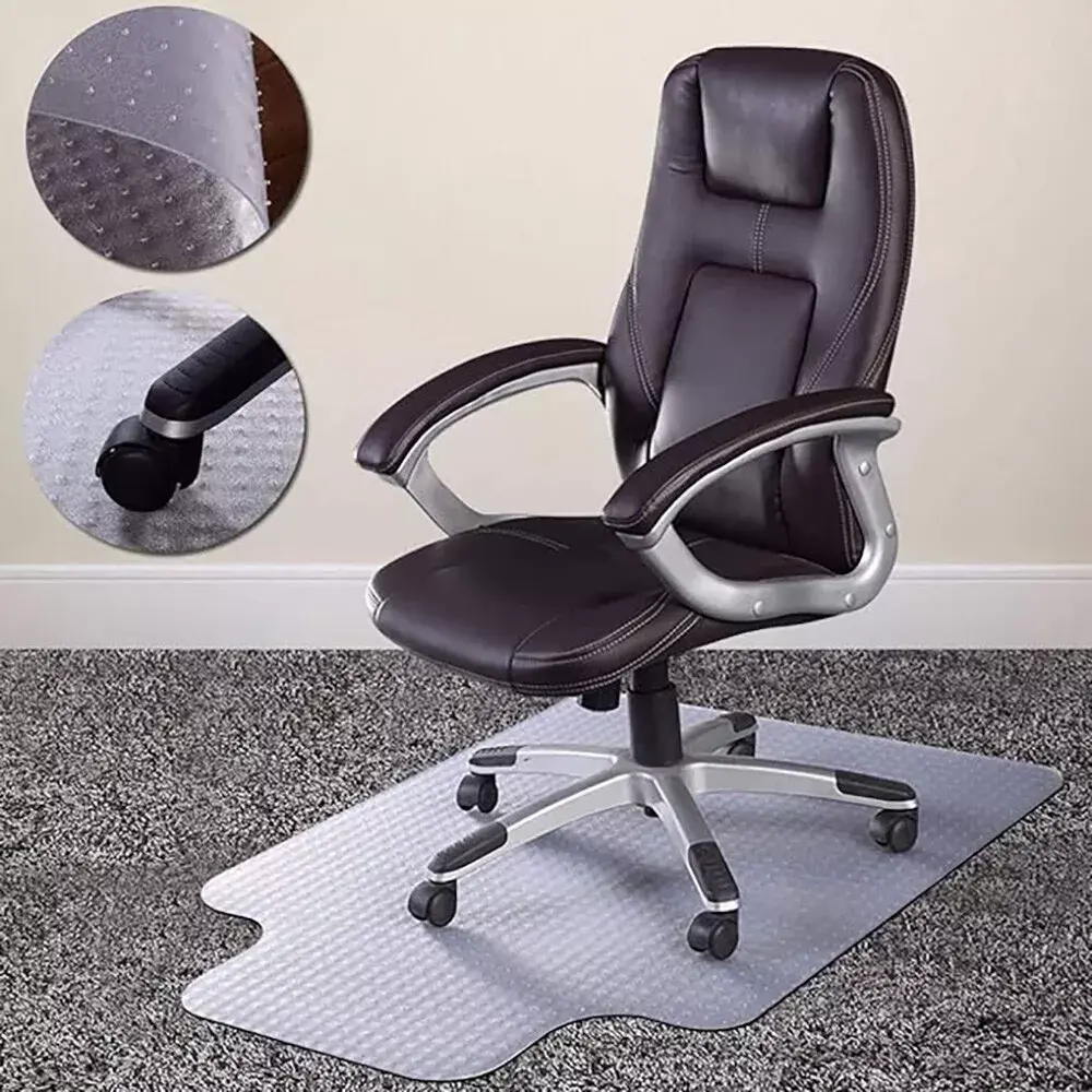 Convex Nail Bottom Sliding Wheelchair Mat, 36" X 48" Plastic Floor Mat, Home Office Chair Mat, Computer Desk Chair Mat, PVC Transparent Carpet with Lip Pile On The Back