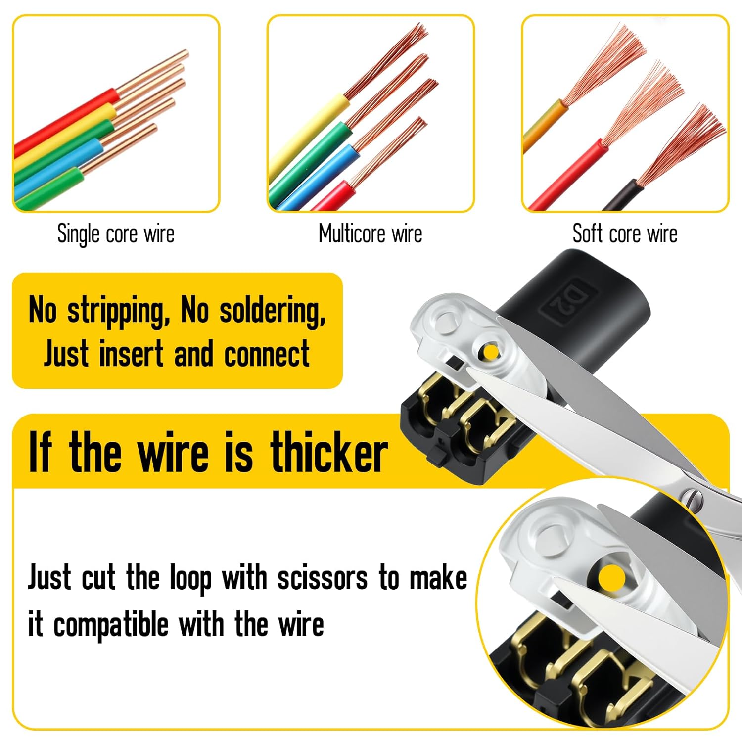 2 Pin LED Light Connector Universal Locking Buckle Double Wire Low Voltage Fast Plug LED Strip Adapter for Automotive Car Motorcycle LED Lighting Wiring
