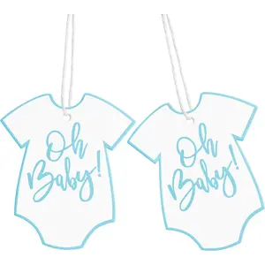 100 count  Tags with String Oh  Sign Blue  Clothes Large  Tags with 65 Ft Jute Twine Cute Tags White Paper  Tag for It' Boy   Shower Party  Wrap Tag
