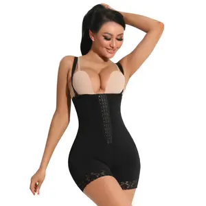 Firm Tummy Tucking Bodysuit with Adaptable Shoulder Band Butt Lifter Shapewear for Women Fajas Colombianas Comfort Sexy Girdle Highwaist Shaper Clothes full suit high compression full body romper stretch curve control hook zipper closure he booty buttlift