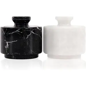 Elborse Marble Salt Cellar 3" Celtic Salt and Spices Bowl for Kitchen & home Storage Décor, Sea Salt Holder with Lid Storage Container, Salt Keeper Seasoning Utensils Spice jar