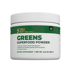 SZN Greens Superfood Powder - Supports Healthy Weight Management, Contains An Effective Immune System & Combats Fatigue - Dietary Supplement