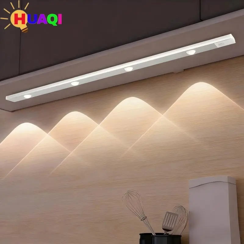 Ultra-Thin Smart Motion Sensor Dimmable Feature Cabinet Light, Modern Simple Style, Rechargeable Self-Adhesive LED Strip, Suitable for Wine Cabinets, Dimmable Cabinet Lights
