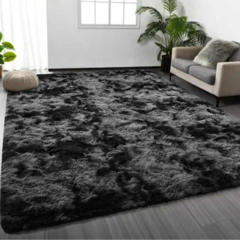 Faux Fur Rug, 1 Count Thickened Tie Dye Non-slip Soft Floor Mat, Decorative Carpet for Home Living Room Bedroom