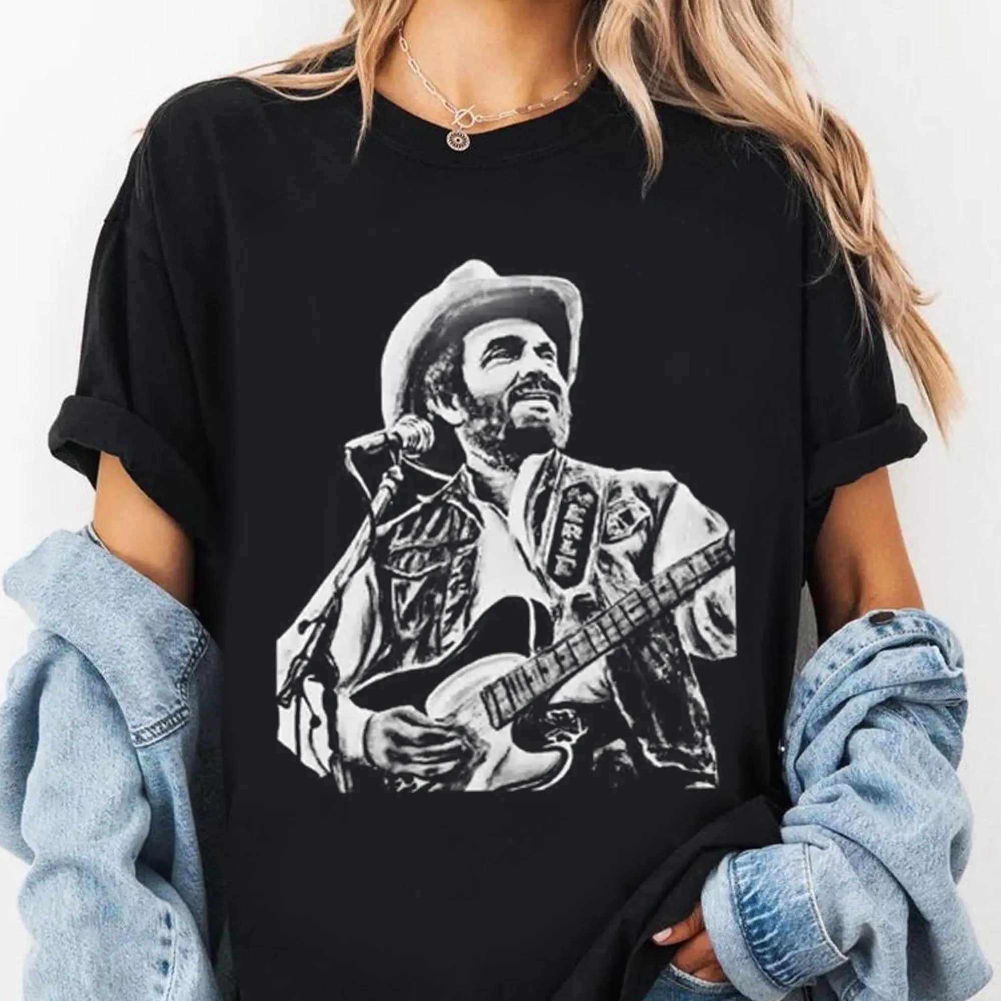 Merle Haggard Vintage Concert T-Shirt - Retro Country Music Live Performance Unisex Graphic Tee