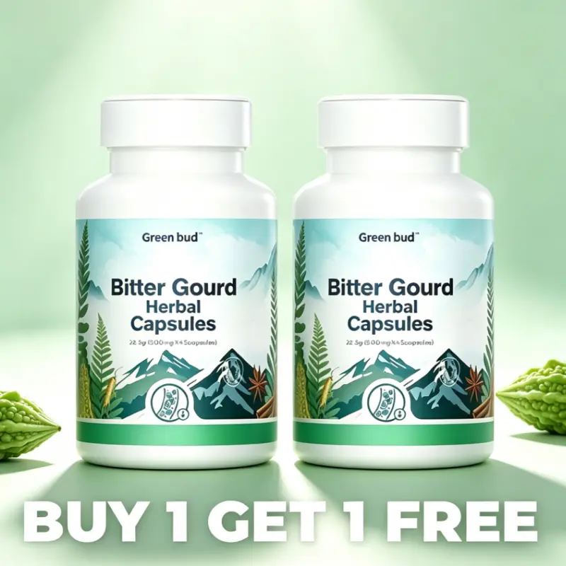 [BUY 1 GET 1 FREE] Green Bud  Bitter Gourd Herbal Capsules Contain Extracts of Bitter Gourd, Cinnamon, Ginseng, and Mulberry Leaves, etc.