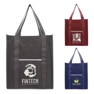 Custom North Park Deluxe Non-Woven Shopping Tote Bag Metallic Imprint