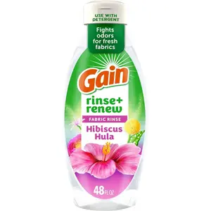 Gain Rinse and Renew Fabric Rinse, Hibiscus Hula, 48 fl oz, Odor Fighter, Laundry Deodorizer