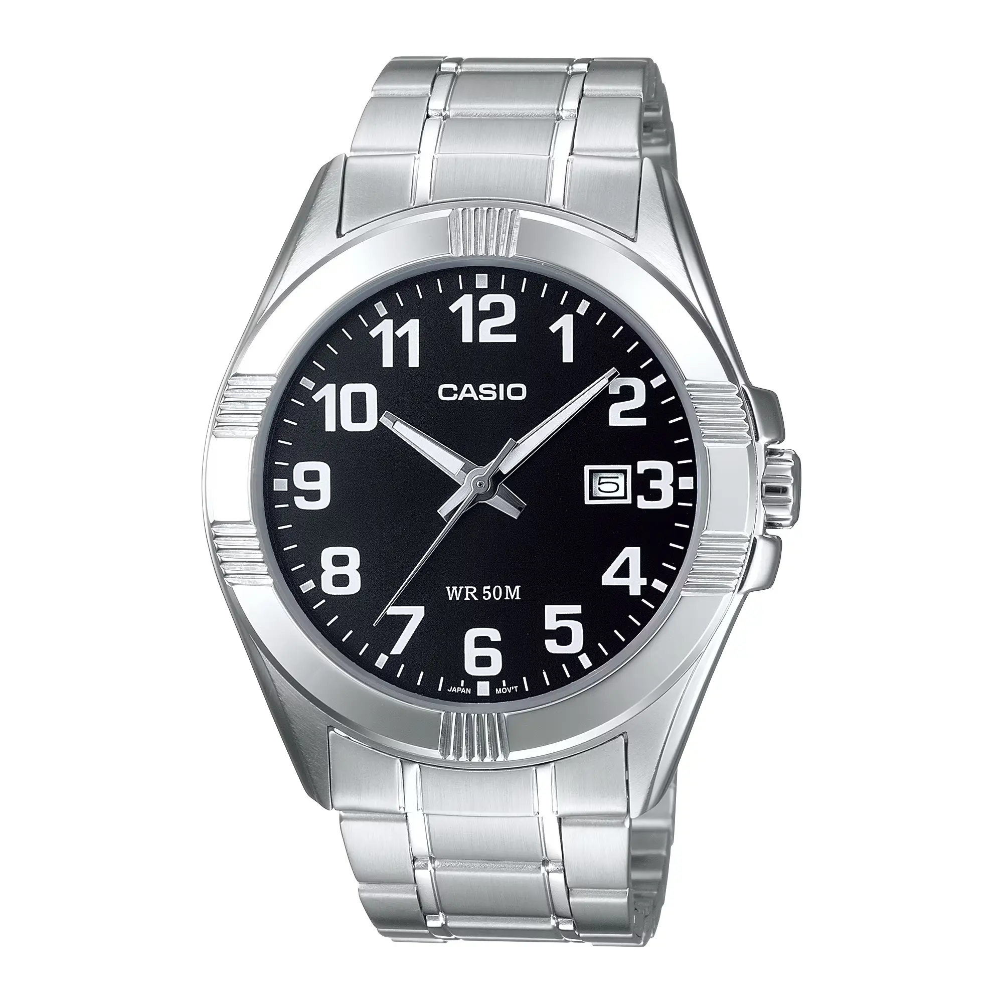 Casio Men’s Black Dial Analog Watch with Stainless Steel Bracelet - MTP-1308D-1BV