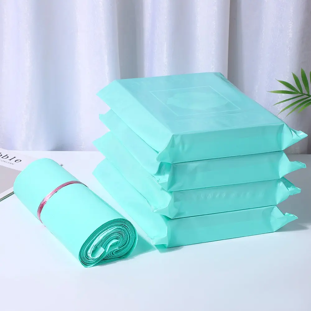 10 pieces of light green express bags, airplane box clothing packaging bags, thick waterproof logistics bags, Shipping supplies, Suitable for shipping and mailing of clothing and stationery, Postal Mailers Bags