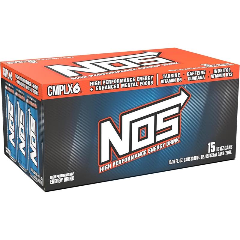 Original Performance Energy Drink – 16oz Cans (Pack of 15) – With Added B Vitamins for Energy & Focus