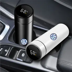 500ML Thermos Bottle Smart Cup Digital With Temperature Display 304 Stainless Steel Vacuum For Volkswagen VW Golf 4motion MTM Blue Motion Polo Scirocco CADDY Beetle Passat Touareg Jetta Tiguan Touran TSI TDI R32 MK4
