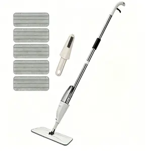 360° Rotating Spray Mop, 2-in-1 Wet & Dry Floor Cleaning Mop with Refillable Water Sprayer, 40CM Wide Hands-Free Microfiber Flat Mop for Hardwood, Tile, Laminate Floors, with 5 Washable Cloth Pads