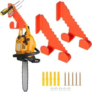 Chainsaw Hanger, 2 Pack Wall Mounted Chainsaw Holder, Heavy Duty Chainsaw Rack for Different Tools Garage Organization Shed Organizer, 150 lbs Capacity