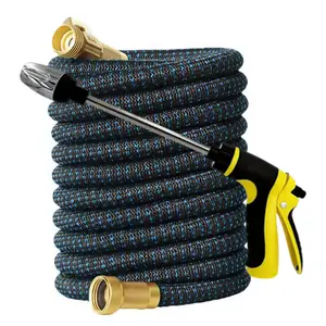 Multifunctional Telescopic Car Wash Set - With High-Pressure Nozzle - Metal Connector and Rubber Hose - Suitable for Gardening, Car Washing, and Pet Bathing - American Standard Thread - Pressure Washer Wand