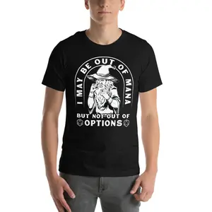 Not Out Of Options Wizard D&D Graphic Tee XS - 5XL LIGHT TEXT Streetwear Tshirt Casual for Men and Women Fantasy RPG Tabletop Nerd