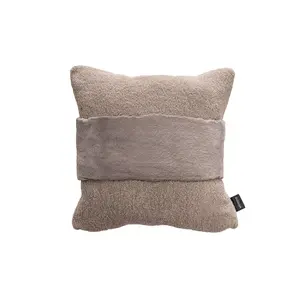 The Heritage Pattern Faux Fur Pillow - Mink Whisper