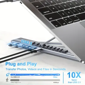 5-in-1 USB-C Laptop Docking Station with PD 100W Fast, USB-C/USB-A/USB-3.1 Ports, SD/TF Card Reader, USB-C Hub for MacBook Pro/Air, Dell, HP, Surface - Dock Computer Docking Port Adapter