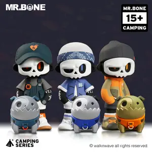 MR.BONE Camping Series One Person+Dog blind boxes -Collectible Toys Desktop Display Case Home Decoration Ideal， action figure Gifts Figurine
