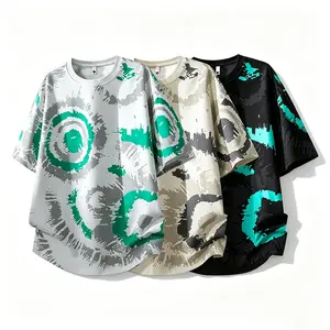 Men's Pixel Camouflage Print Tshirt, Baggy Drop-Shoulder Loose Fit, Short Sleeves, Breathable Wear-Resistant Fabric, Street Style Vibe Overall Casual Athletic Summer Top